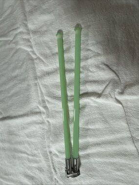 Rare vintage green depression glass Jadite swing arm towel bar EUC